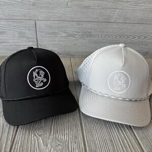 LIVE FOREVER GOLF HAT CAP ADJUSTABLE SNAPBACK BLACK GREY ROPE PERFORMANCE